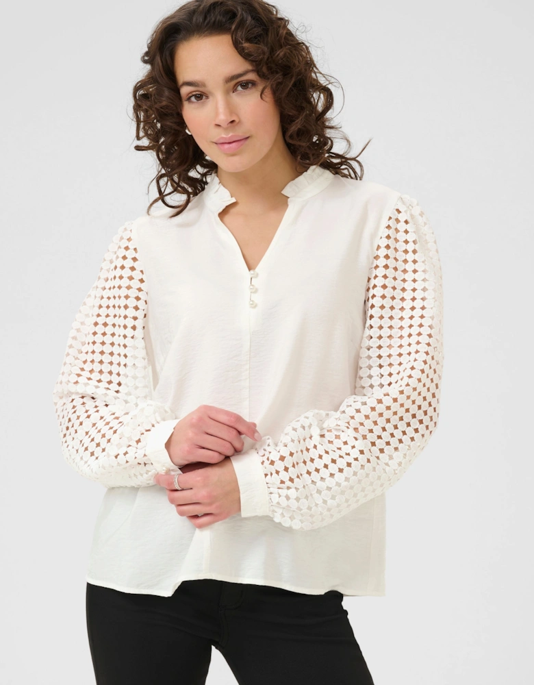 KAtulle Long Sleeve V-Neck Blouse