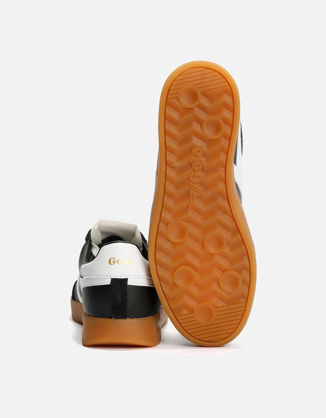 Cyclone Leather Women's Black/White/Gum Trainers