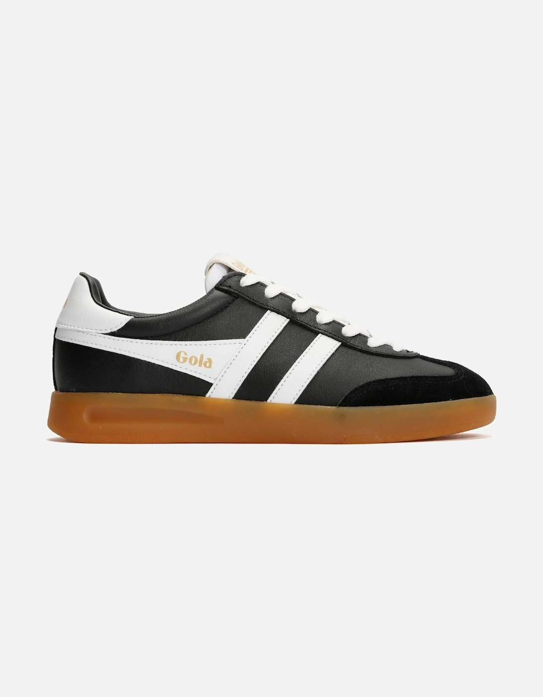 Cyclone Leather Women's Black/White/Gum Trainers