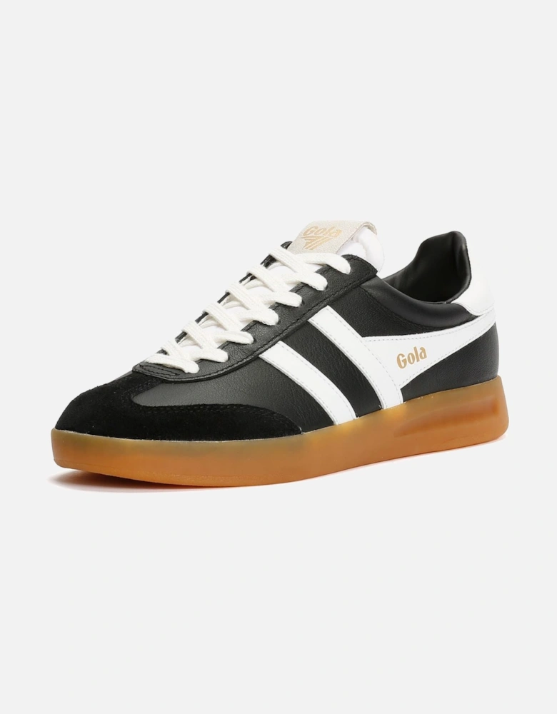 Cyclone Leather Women's Black/White/Gum Trainers