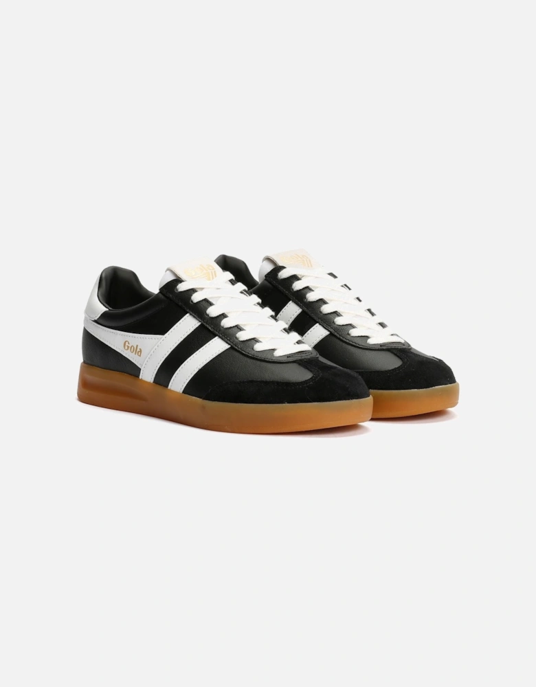 Cyclone Leather Women's Black/White/Gum Trainers