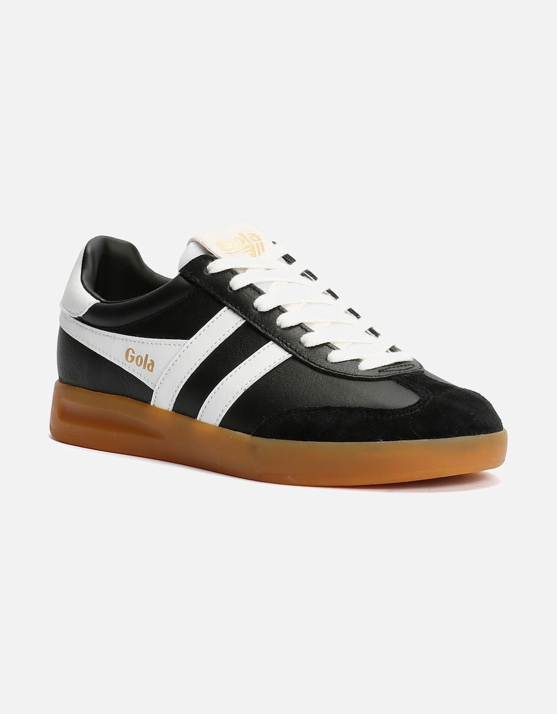 Cyclone Leather Women's Black/White/Gum Trainers