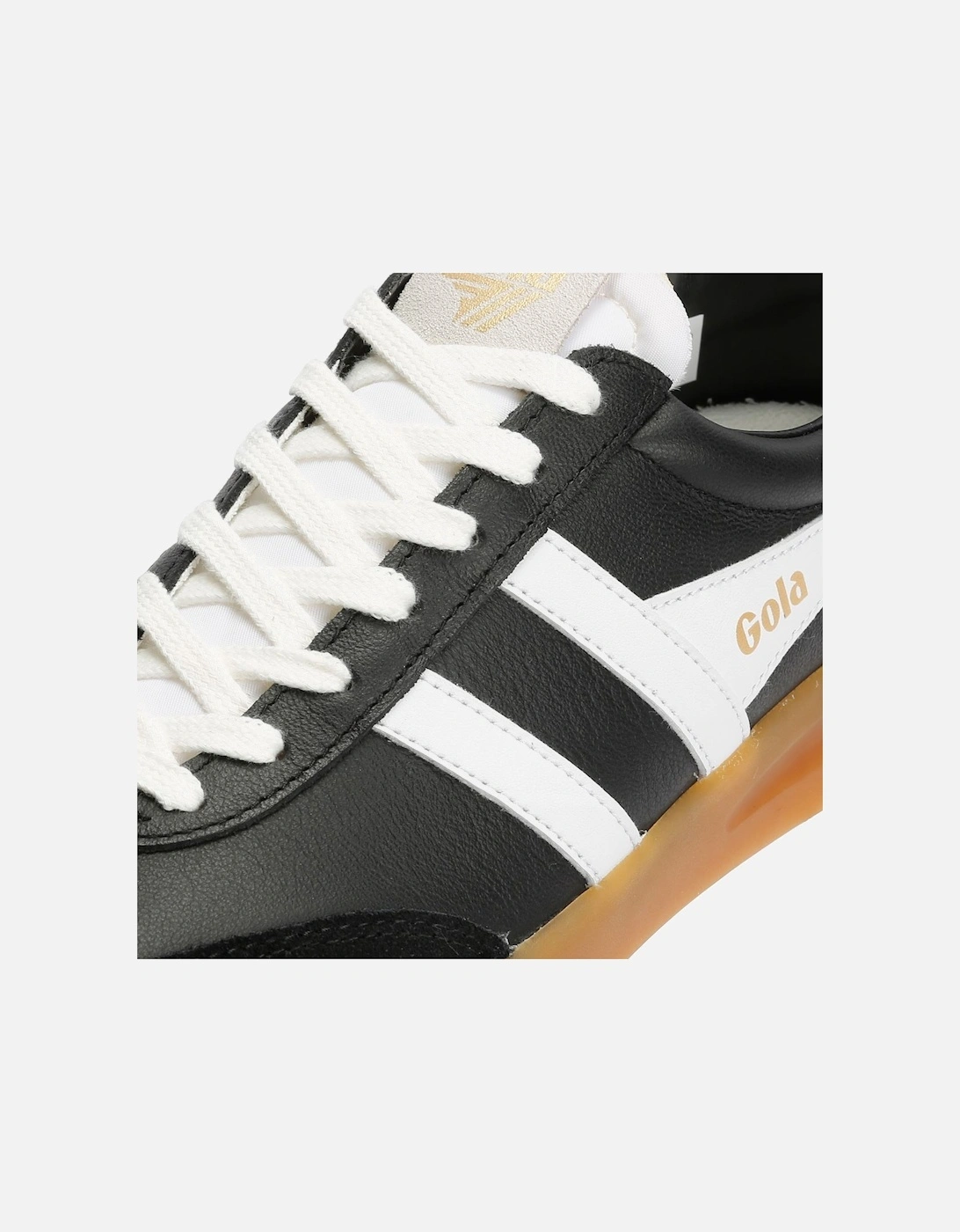 Cyclone Leather Women's Black/White/Gum Trainers