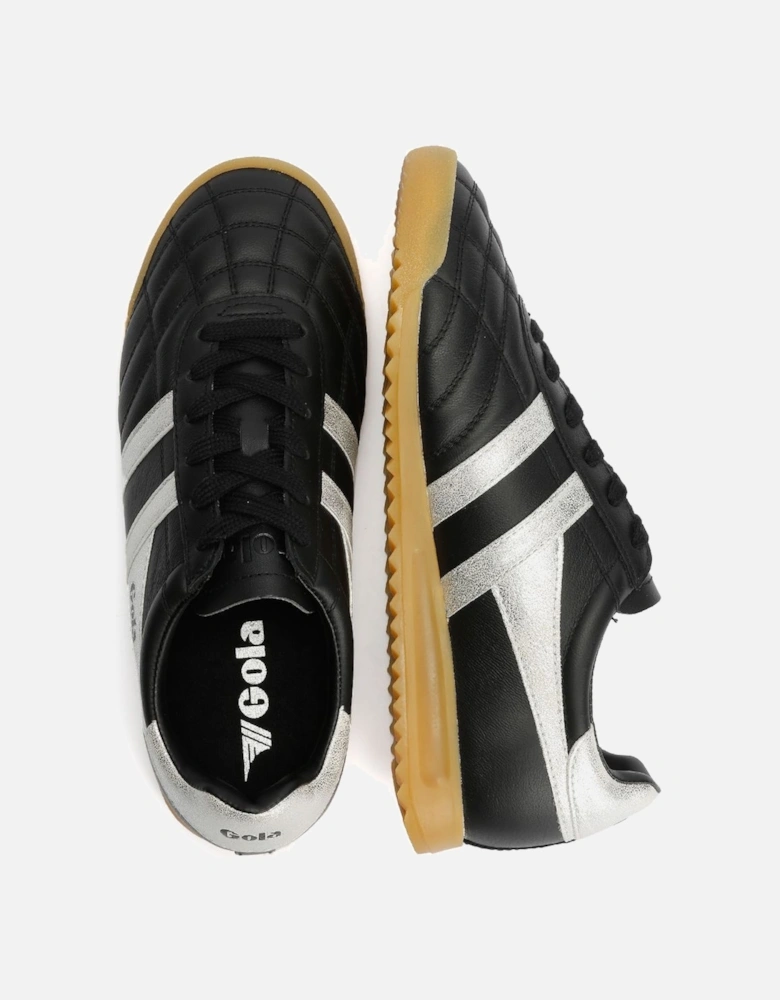 Stadium Leather Women's Black/Silver Trainers