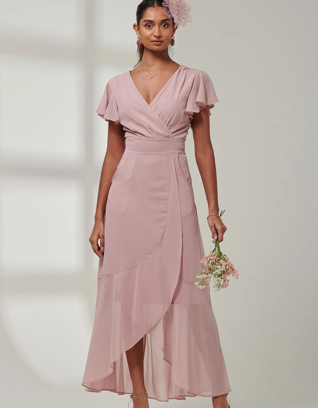 Vicky Chiffon Frill Maxi Dress, 2 of 1