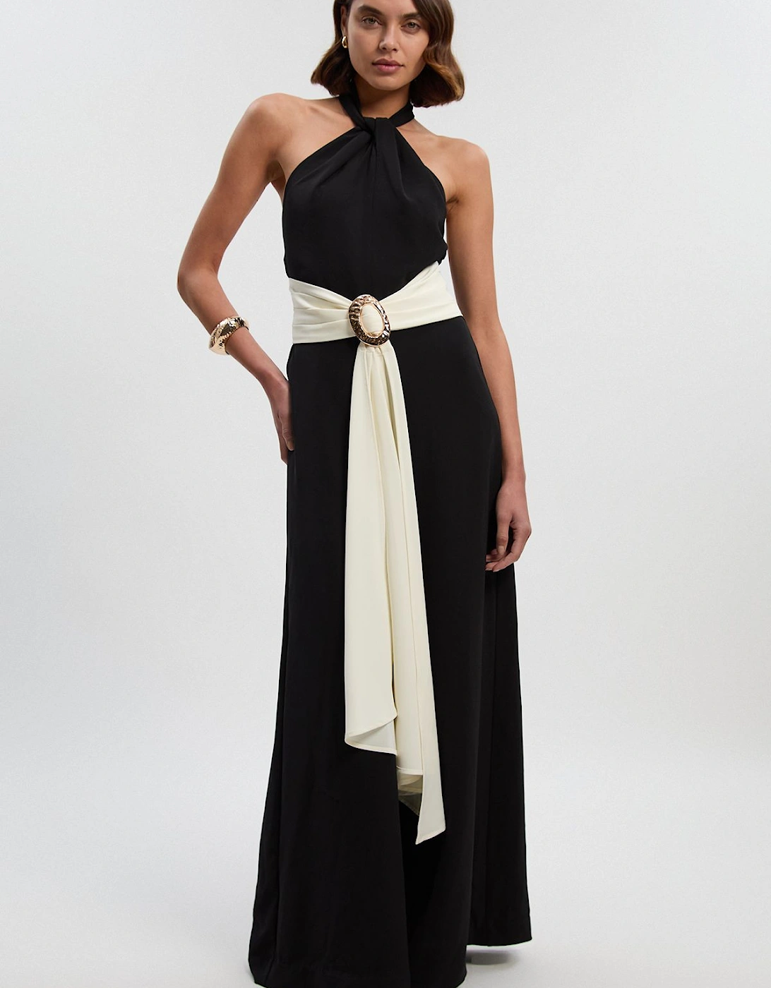 Soft Tailored Trim Detail Wide Leg Jumpsuit, 2 of 1