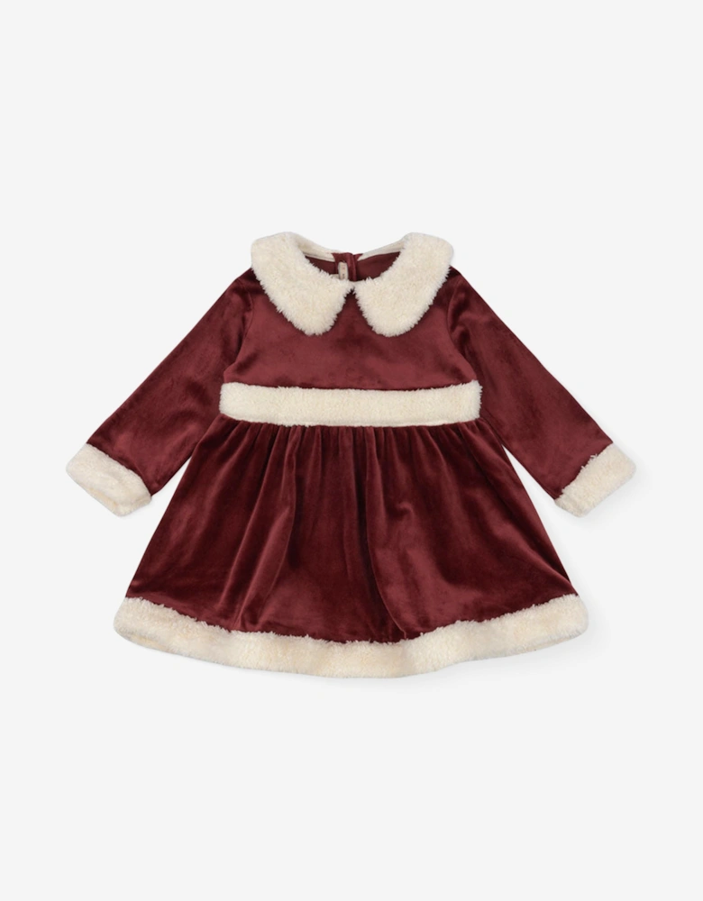 Konges Sløjd Girls Velvet Christmas Dress in Red