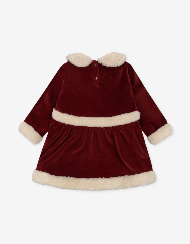 Konges Sløjd Girls Velvet Christmas Dress in Red