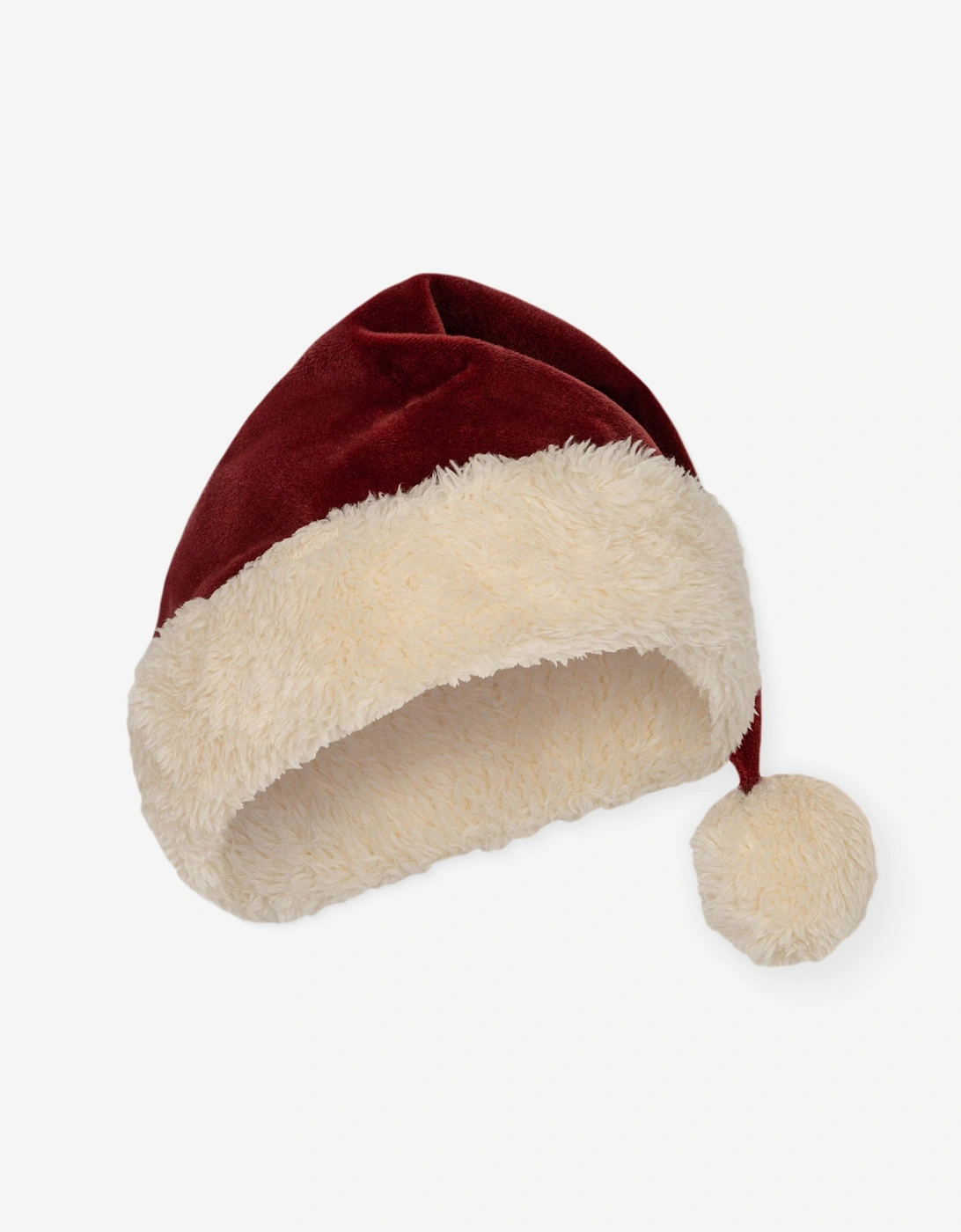 Kids Velvet Christmas Hat in Red, 3 of 2