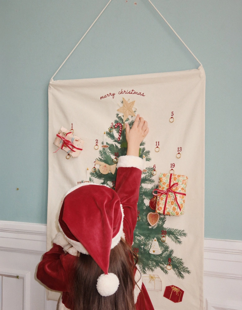 Kids Velvet Christmas Hat in Red