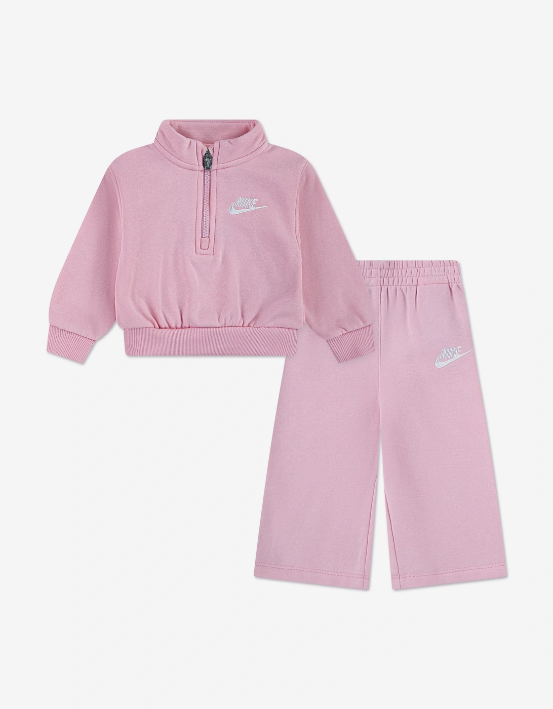 Girls Wide Leg Club Fleece Tracksuit in Pink, 5 of 4