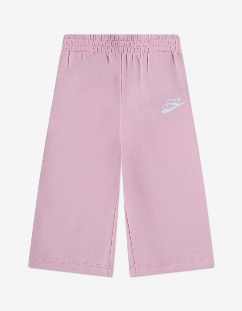 Girls Wide Leg Club Fleece Tracksuit in Pink