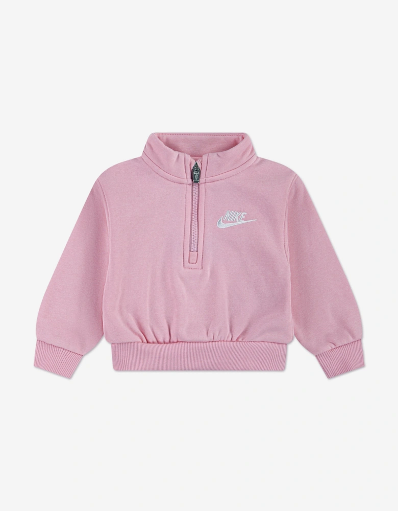 Girls Wide Leg Club Fleece Tracksuit in Pink