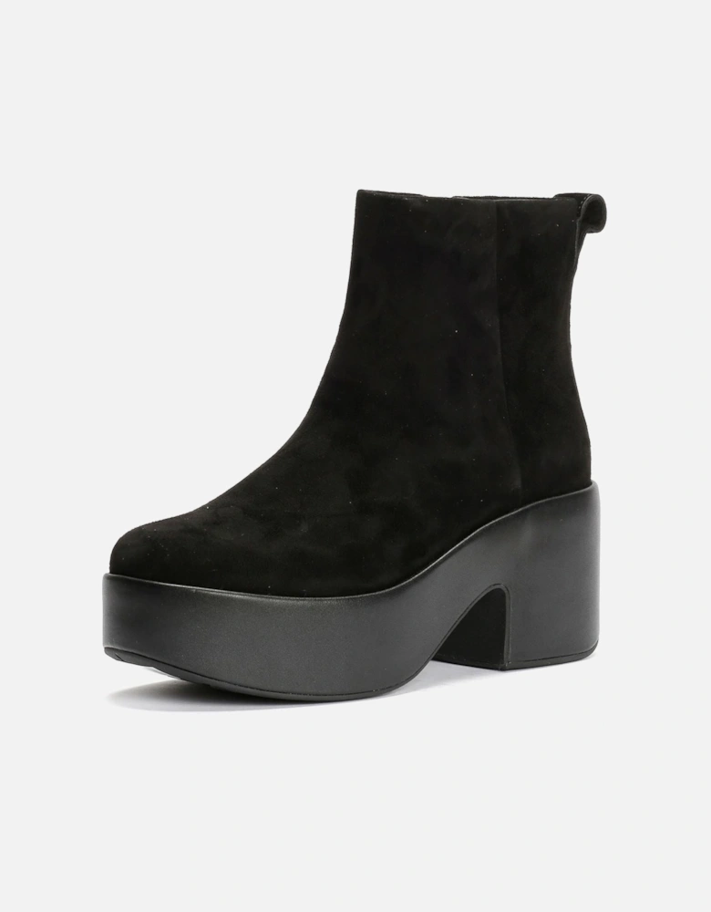 Platfforms Heeled Suede Women's Black Ankle Boots