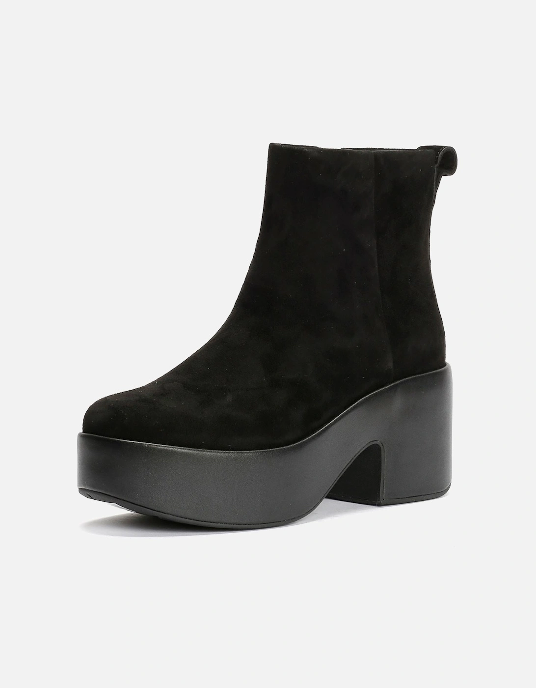 Platfforms Heeled Suede Women's Black Ankle Boots