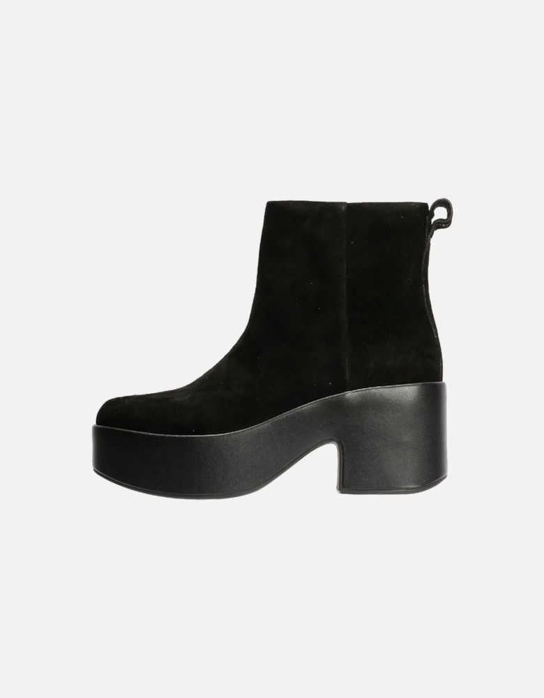 Platfforms Heeled Suede Women's Black Ankle Boots