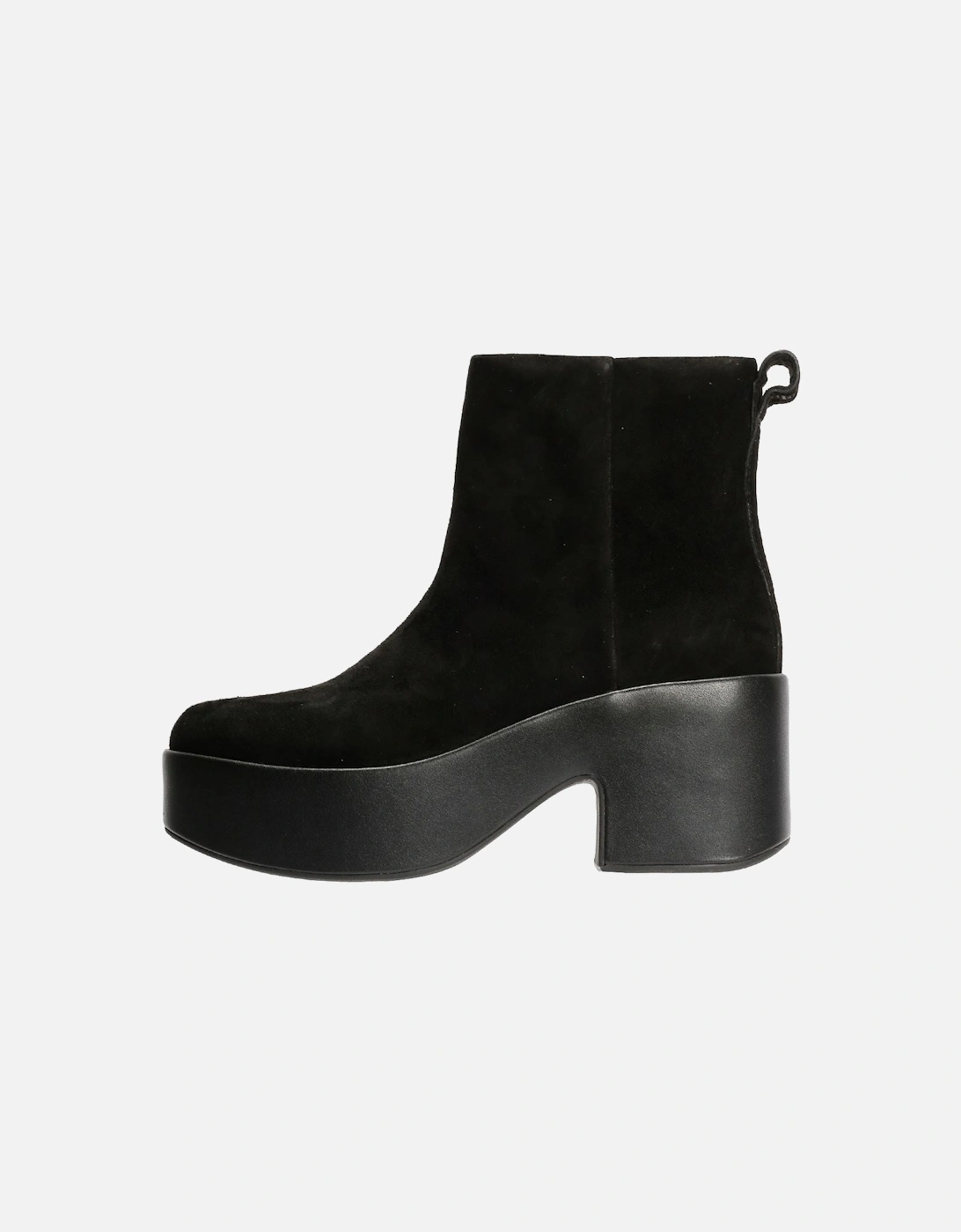 Platfforms Heeled Suede Women's Black Ankle Boots