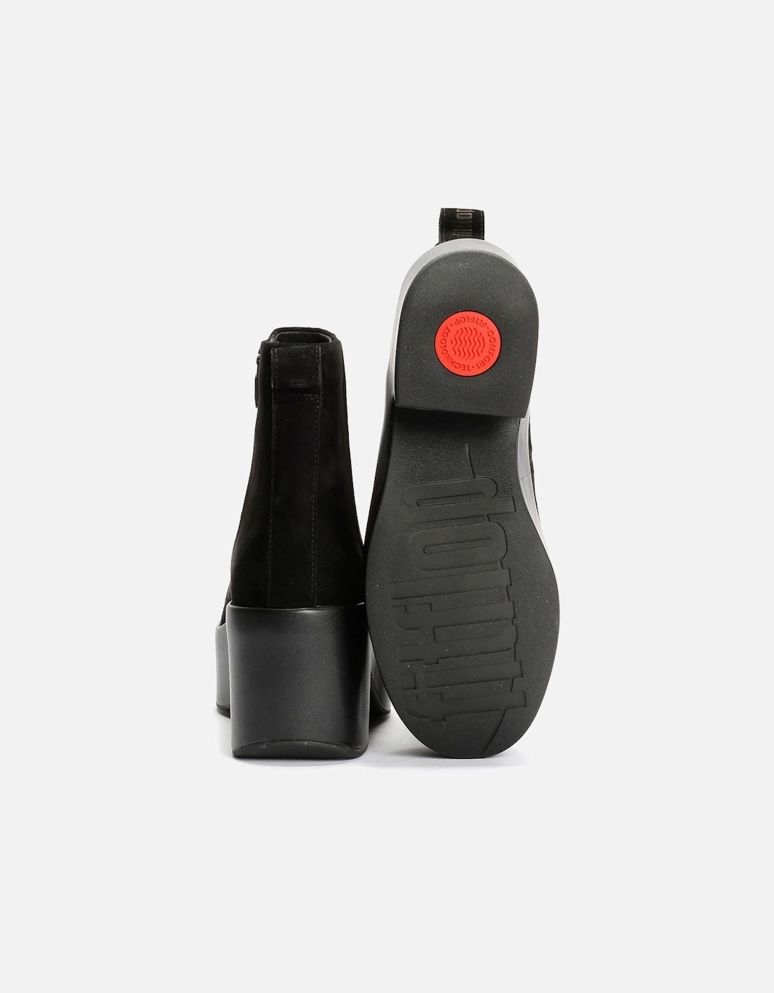 Platfforms Heeled Suede Women's Black Ankle Boots