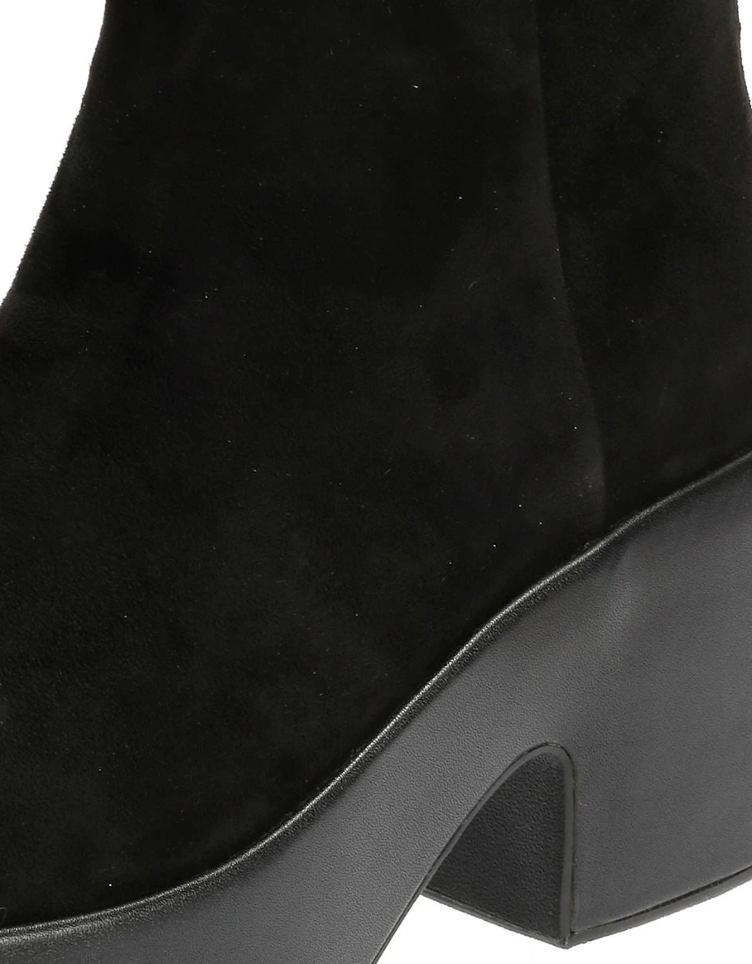 Platfforms Heeled Suede Women's Black Ankle Boots