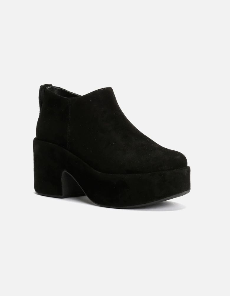 Platfforms Heeled Short Suede Women's Black Boots