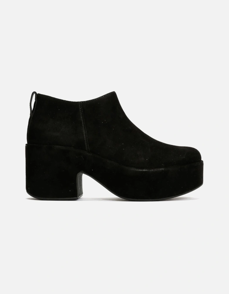 Platfforms Heeled Short Suede Women's Black Boots