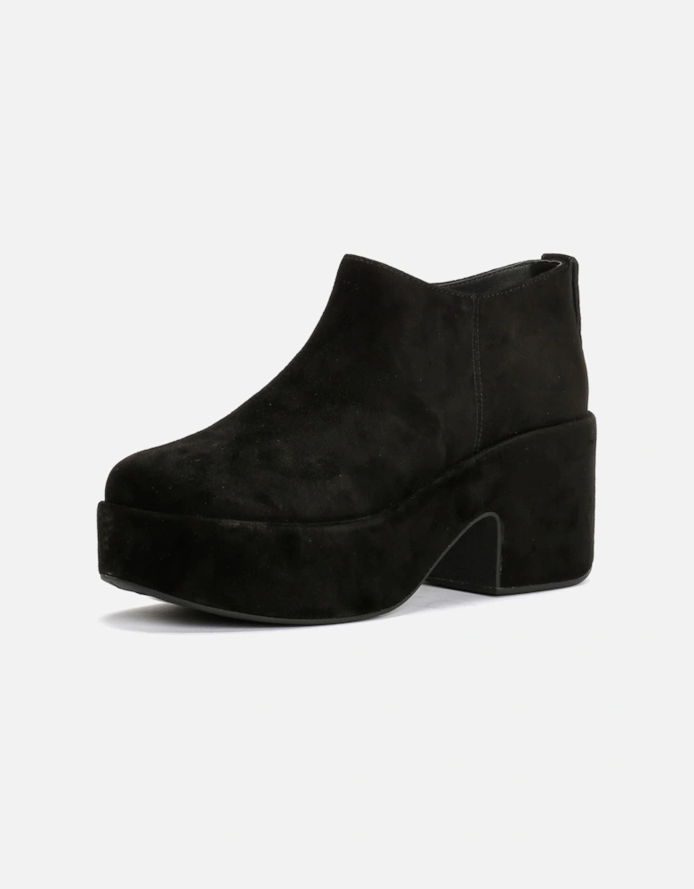 Platfforms Heeled Short Suede Women's Black Boots