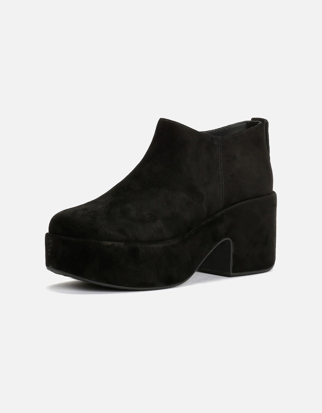 Platfforms Heeled Short Suede Women's Black Boots