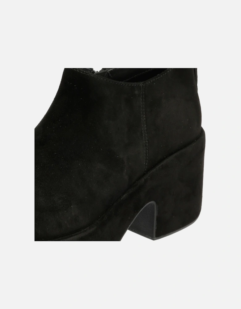 Platfforms Heeled Short Suede Women's Black Boots