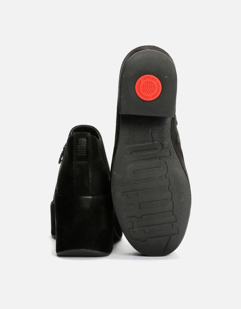 Platfforms Heeled Short Suede Women's Black Boots