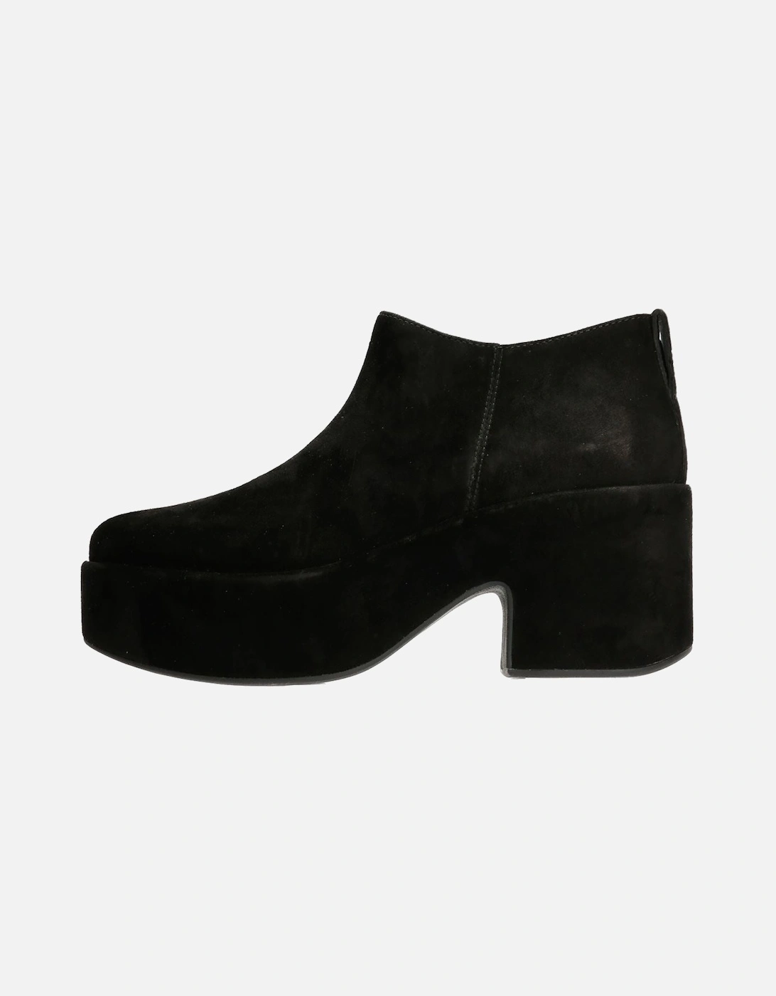 Platfforms Heeled Short Suede Women's Black Boots