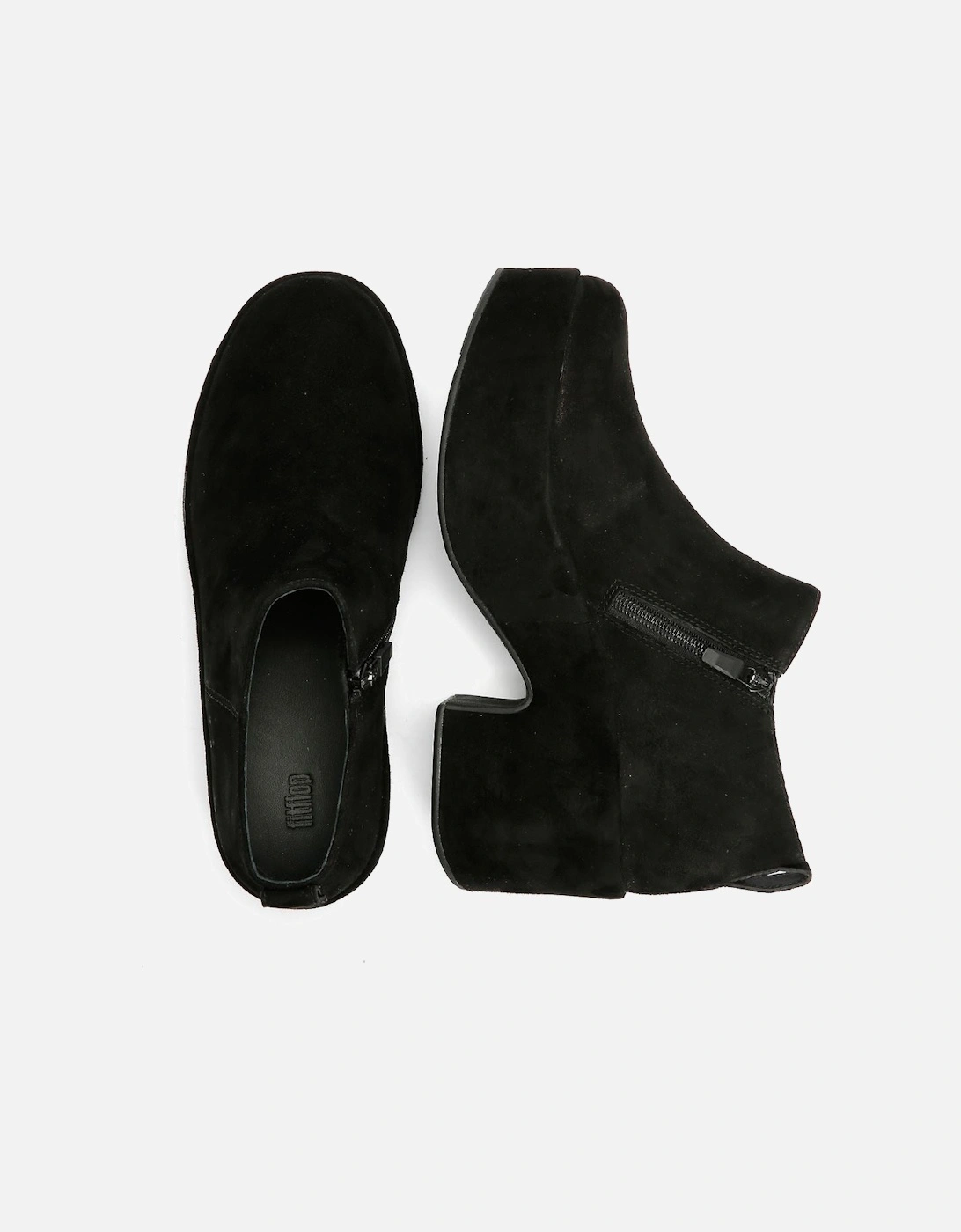 Platfforms Heeled Short Suede Women's Black Boots