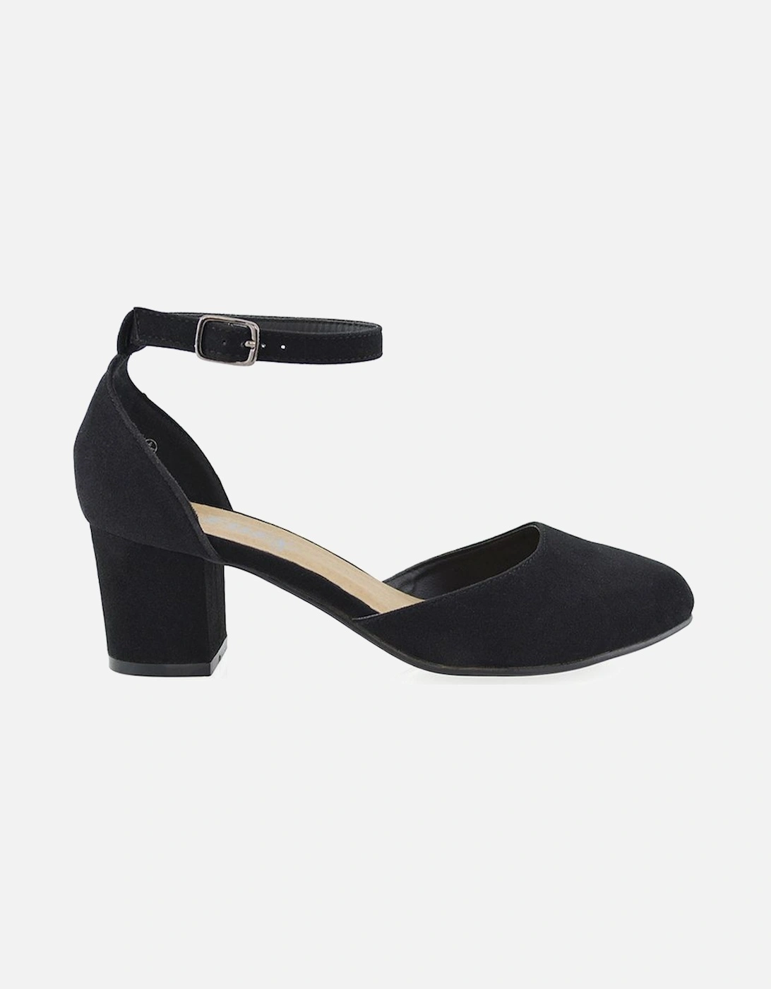 'Billie-May' Chunky Strappy Mid Block High Heels Court Shoes, 2 of 1