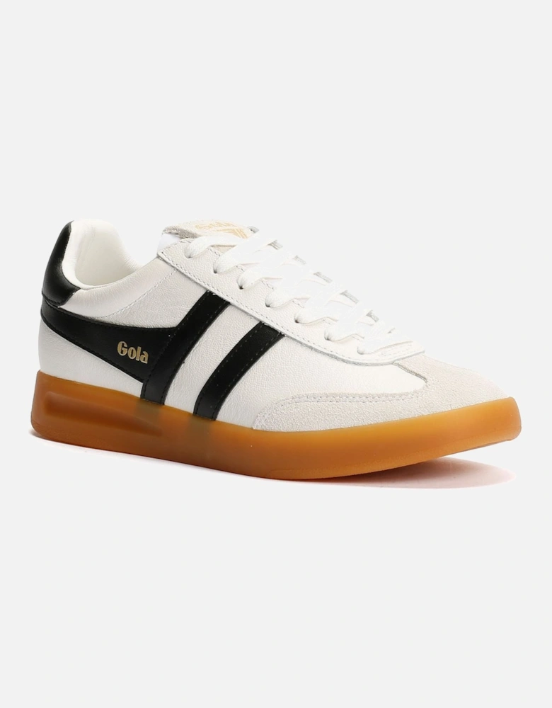 Cyclone Leather Women's White/Black/Gum Trainers
