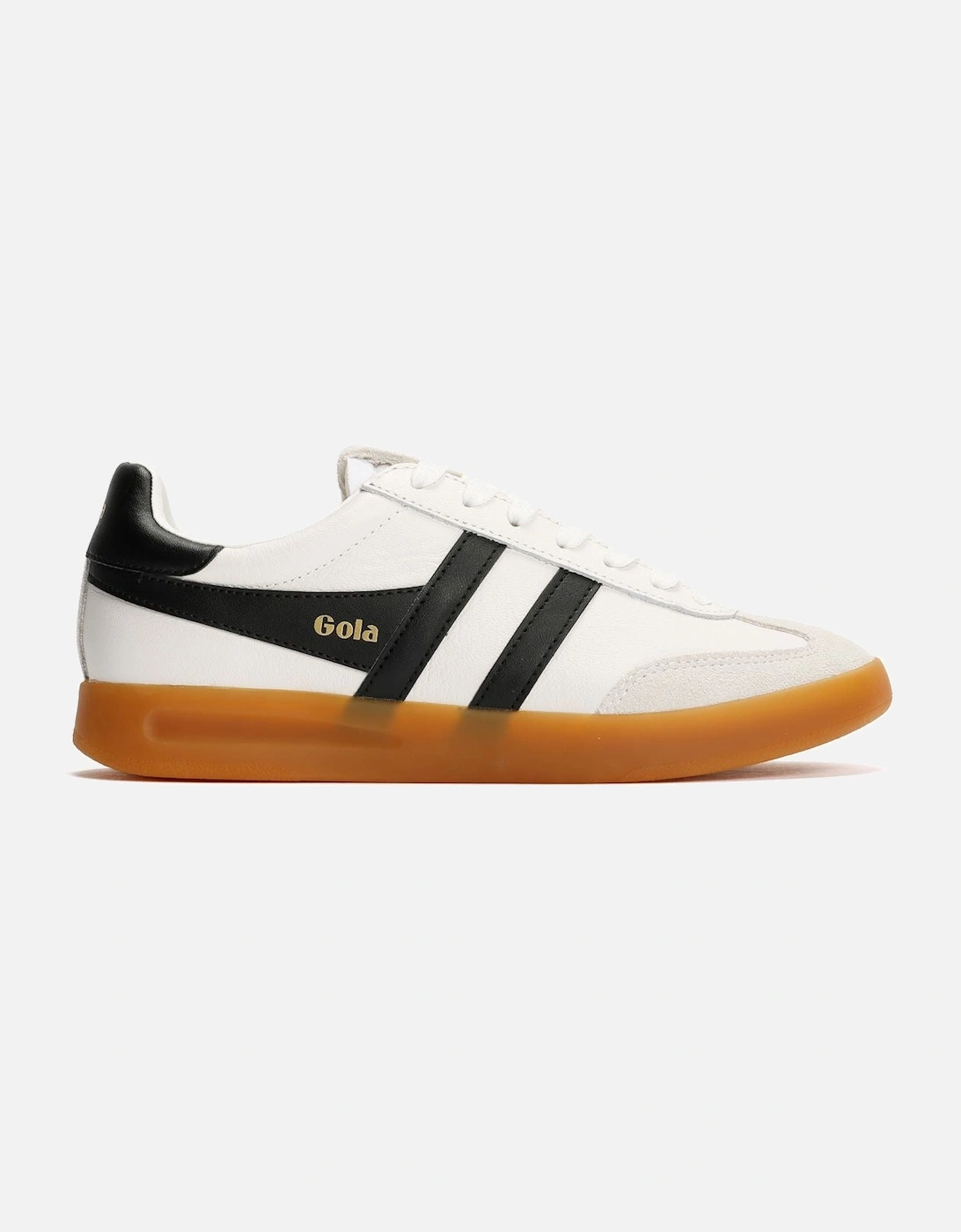 Cyclone Leather Women's White/Black/Gum Trainers