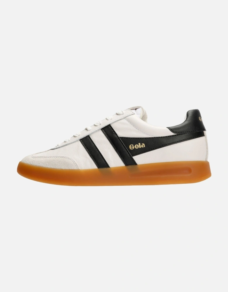 Cyclone Leather Women's White/Black/Gum Trainers
