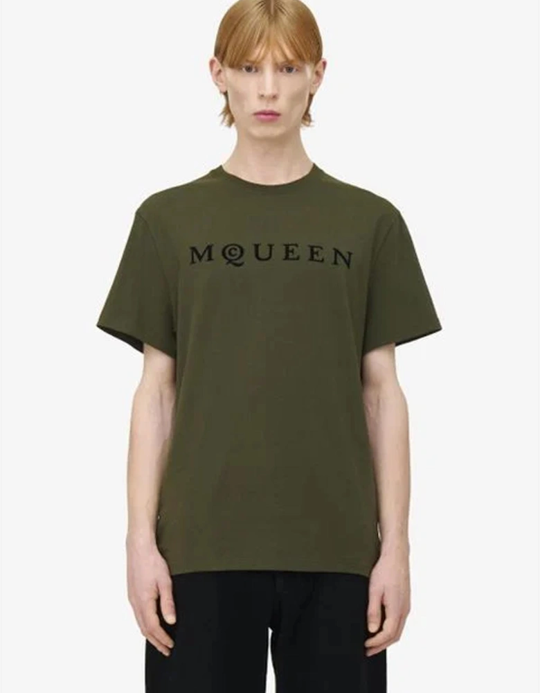 Flocked Logo T-Shirt in Green