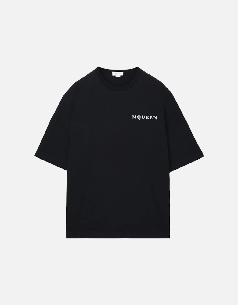 Oversized Vertical Back Logo T-Shirt in Black