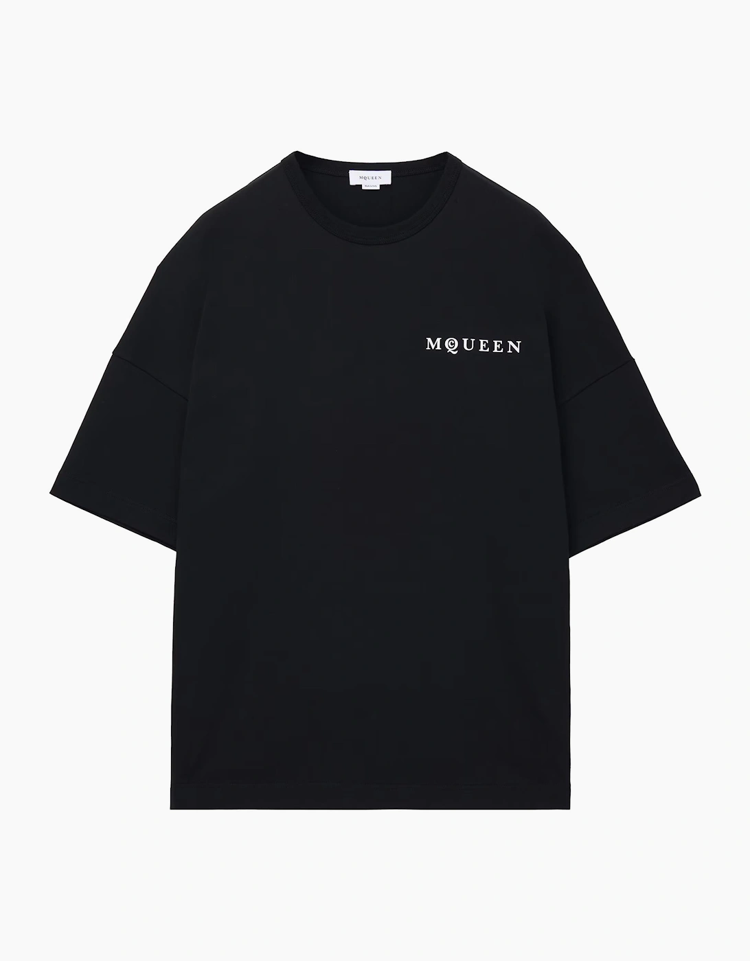 Men's Alexander McQueen Oversized Vertical Back Logo T-Shirt in Black - Size: 38