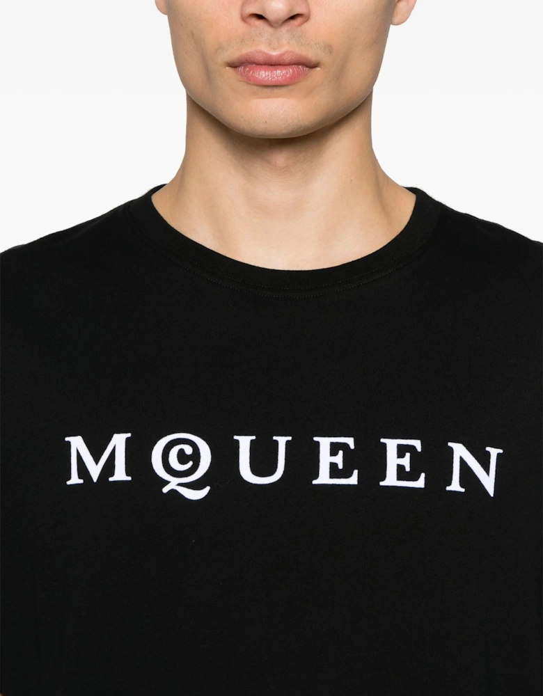 Flocked Logo T-Shirt in Black