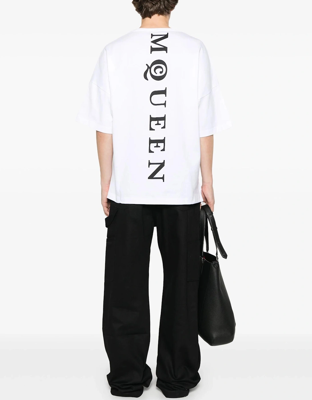 Vertical Back Logo Oversized T-Shirt in White