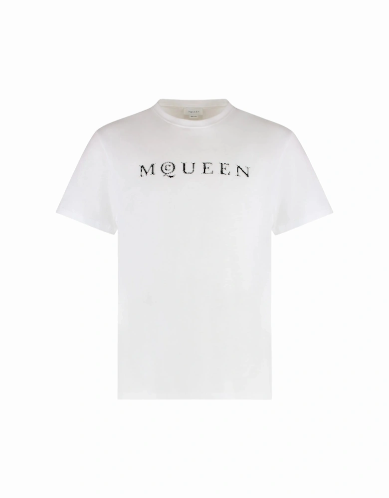 Flocked Logo T-Shirt in White