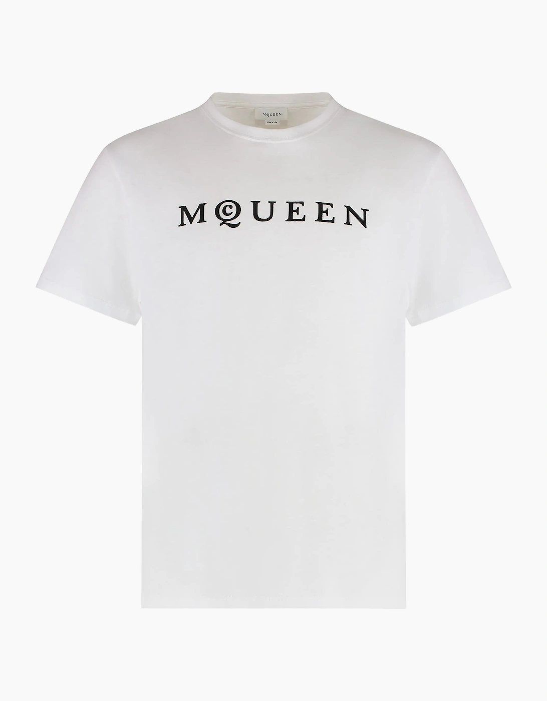 Men's Alexander McQueen Flocked Logo T-Shirt in White - Size: 44