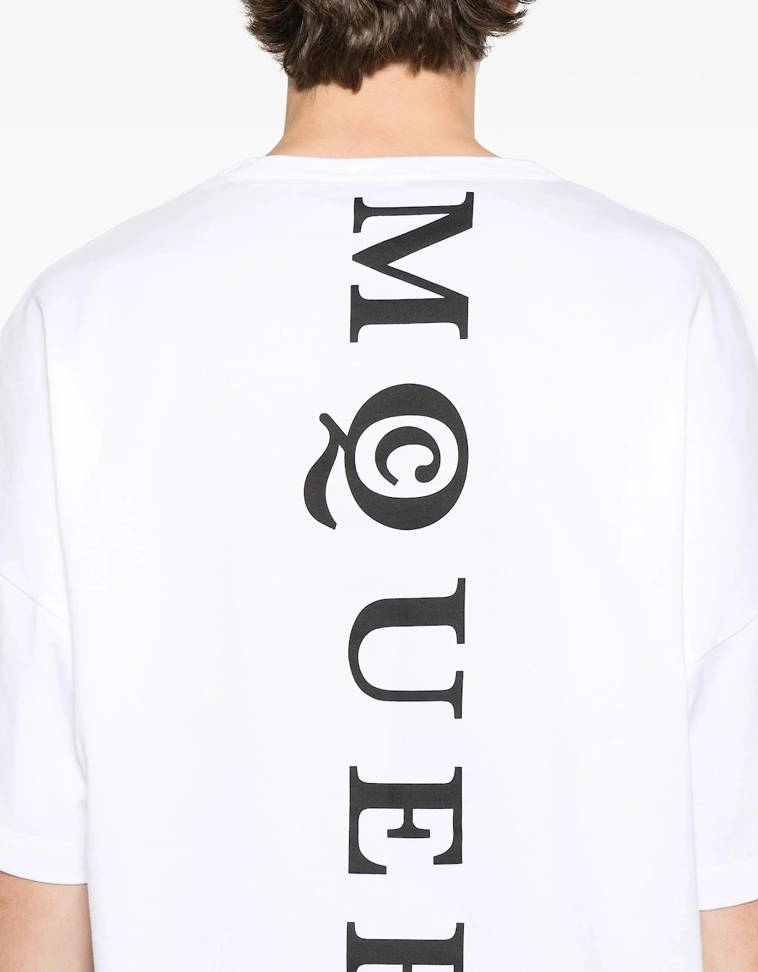 Vertical Back Logo Oversized T-Shirt in White