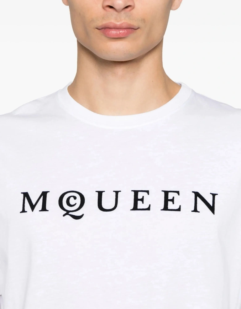 Flocked Logo T-Shirt in White