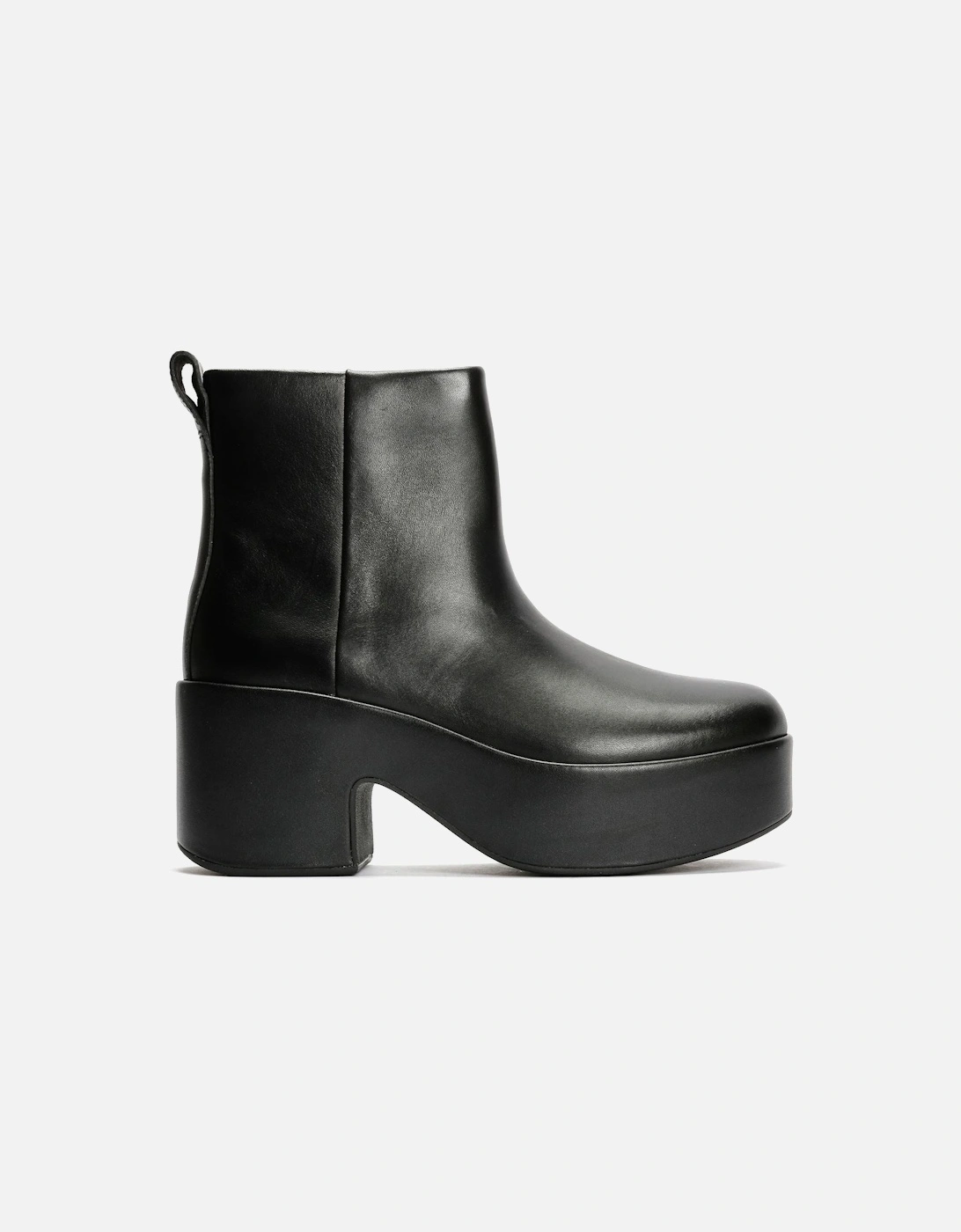 Platfforms Heeled Leather Women's Black Boots