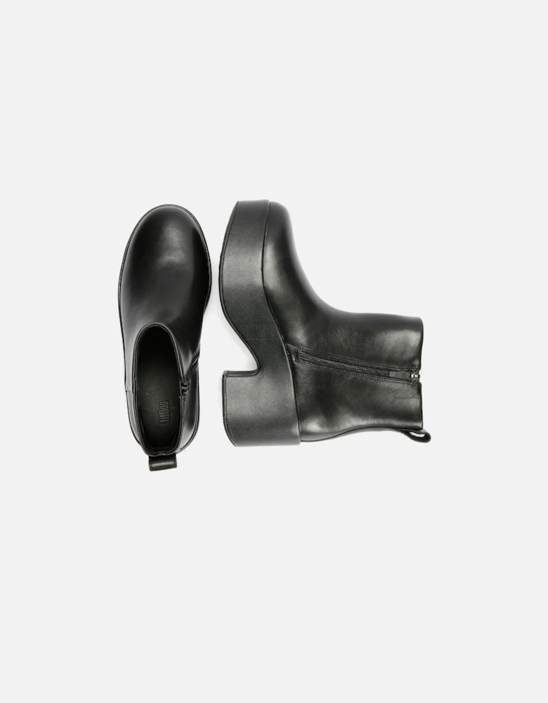 Platfforms Heeled Leather Women's Black Boots