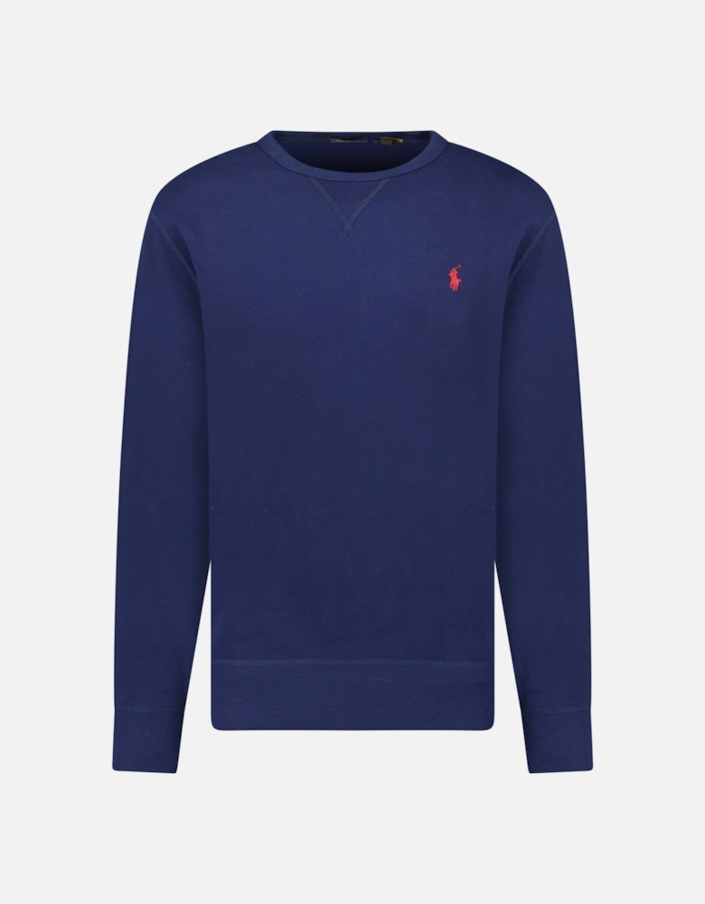 Fleece Crew Sweatshirt in Navy