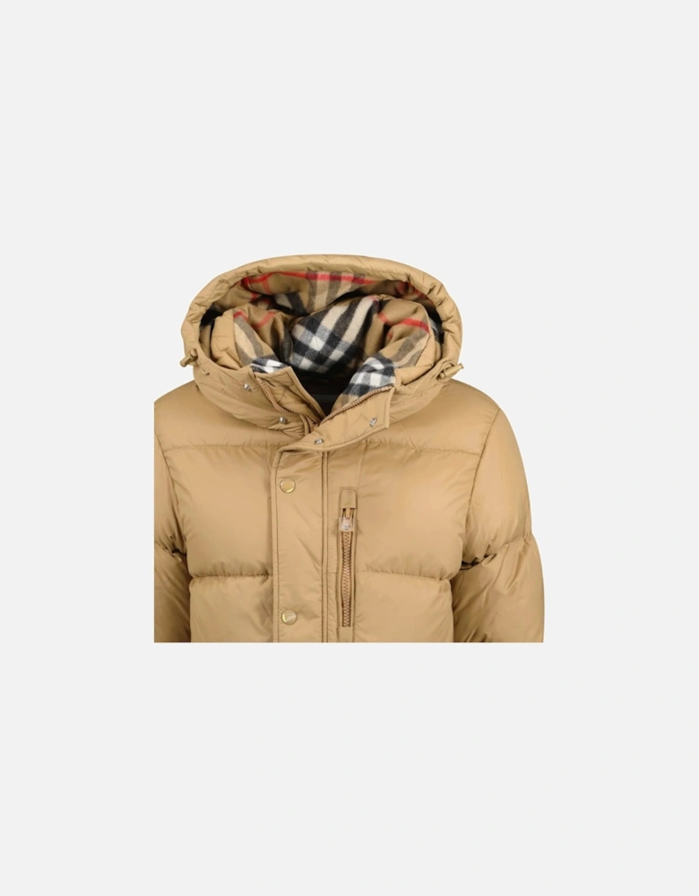 Burberry Haworth Mid Length Down Puffer Jacket Beige
