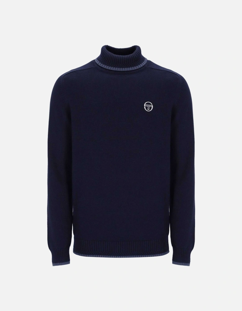 Caruso Roll Neck Knitted Jumper Maritime Blue