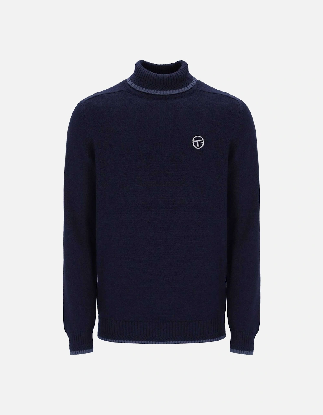 Caruso Roll Neck Knitted Jumper Maritime Blue, 5 of 4